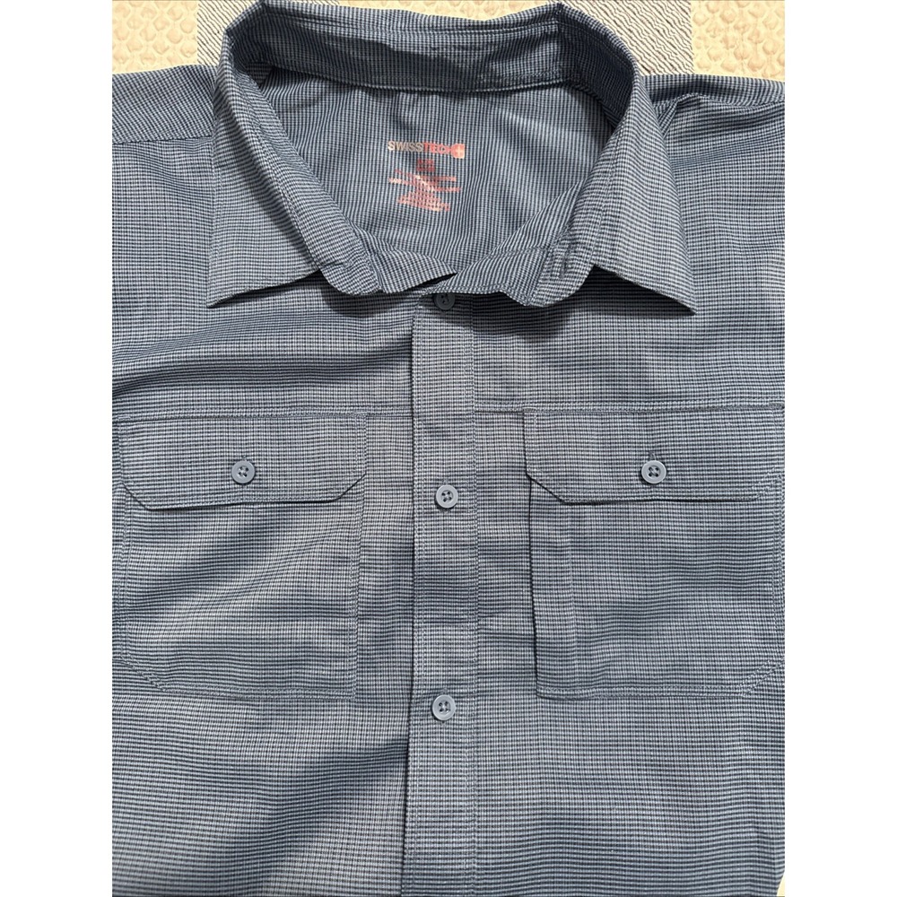 SwissTech‎ Men's Butt Up Shirt XL46-48 Blue Short Sleeve Casual/Dress